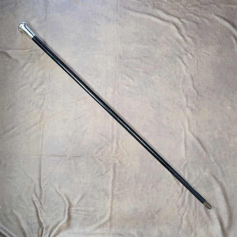 1929年 英国ヴィンテージ 紳士用ステッキ 純銀製 丸ハンドル 91cm