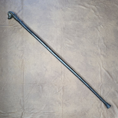 英国ヴィンテージ 紳士用ステッキ 真鍮製ドッグヘッドハンドル 88cm