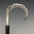 1989 Made in England Fox and Pheasant Decoration Sterling Silver Curved Handle Men's Cane Cane 86cm Broadway & Co