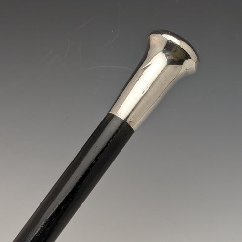 1929年 英国ヴィンテージ 紳士用ステッキ 純銀製 丸ハンドル 91cm