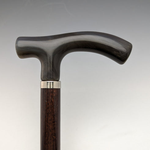 英国ヴィンテージ 紳士用ステッキ ホーン風樹脂製クラッチハンドル 95cm