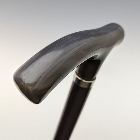 英国ヴィンテージ 紳士用ステッキ ホーン風樹脂製クラッチハンドル 95cm