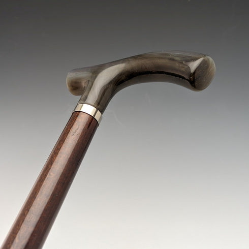 英国ヴィンテージ 紳士用ステッキ ホーン風樹脂製クラッチハンドル 95cm
