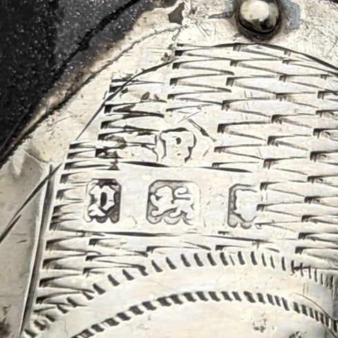 1930年 英国ヴィンテージ 紳士用ステッキ 黒軸 純銀装飾曲がりハンドル 92cm