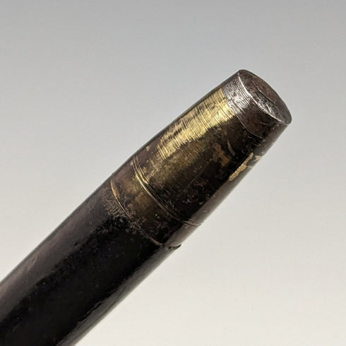 1930年 英国ヴィンテージ 紳士用ステッキ 黒軸 純銀装飾曲がりハンドル 92cm