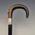 1927 British Vintage Men's Cane Sterling Silver Decoration Curved Horn Handle 92cm