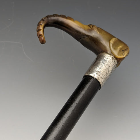 1896年 英国アンティーク 紳士用ステッキ ホーン製エレファントハンドル 86cm