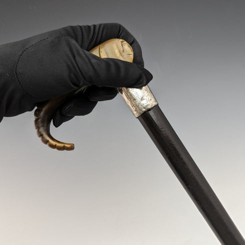 1896年 英国アンティーク 紳士用ステッキ ホーン製エレファントハンドル 86cm