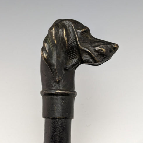 英国ヴィンテージ 紳士用ステッキ 真鍮製ドッグヘッドハンドル 88cm