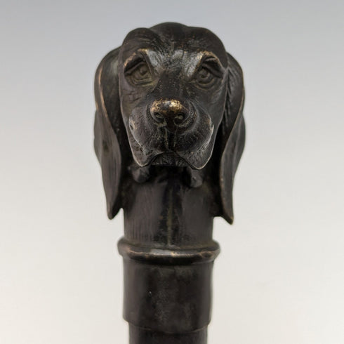 英国ヴィンテージ 紳士用ステッキ 真鍮製ドッグヘッドハンドル 88cm