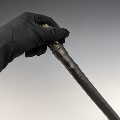 英国ヴィンテージ 紳士用ステッキ 真鍮製ドッグヘッドハンドル 88cm