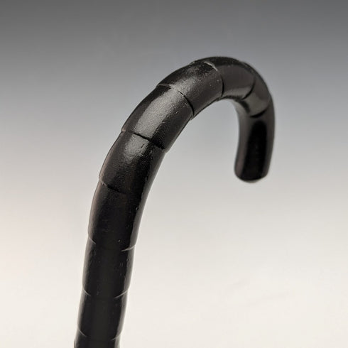 1915年 英国アンティーク 紳士用 ステッキ 杖 純銀装飾 曲がりハンドル 87cm