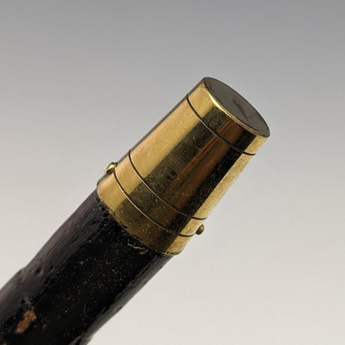 1915年 英国アンティーク 紳士用 ステッキ 杖 純銀装飾 曲がりハンドル 87cm