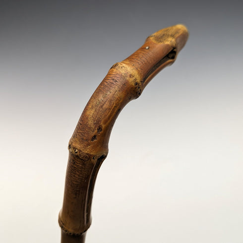 1897年 英国アンティーク 紳士用 バンブーステッキ 杖 純銀装飾 85cm