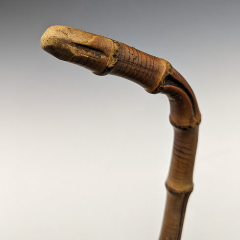 1897年 英国アンティーク 紳士用 バンブーステッキ 杖 純銀装飾 85cm