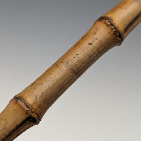 1897年 英国アンティーク 紳士用 バンブーステッキ 杖 純銀装飾 85cm