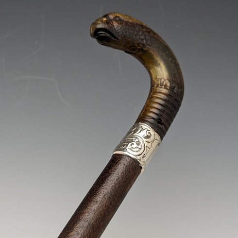 1893年 英国アンティーク 紳士用ステッキ ホーン製グリフィンハンドル 85cm