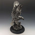 Vintage Silver Color Eagle Figurine Wooden Base