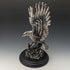 Vintage Silver Color Eagle Figurine Wooden Base