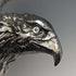 Vintage Silver Color Eagle Figurine Wooden Base