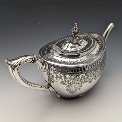 1900年頃 英国アンティーク シルバープレート製ティーポット Philip Ashberry & Sons