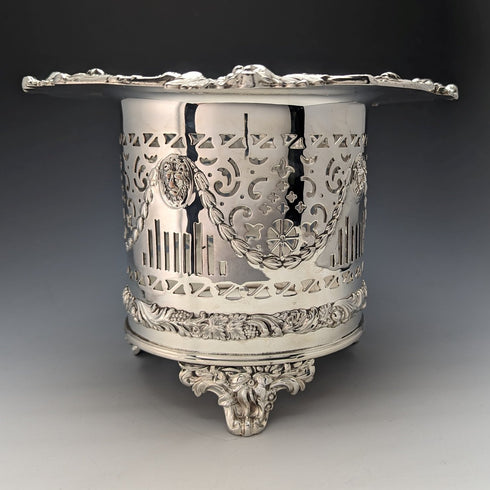 19世紀初頭 英国アンティーク シルバープレート製 マグナムボトルコースター