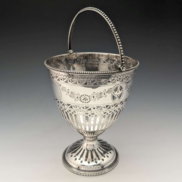 1782年 英国アンティーク ジョージアン 純銀製 シュガーバスケット 190g Robert Hennel