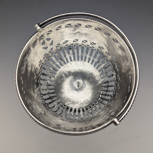 1782 British Antique Georgian Sterling Silver Sugar Basket 190g Robert Hennel