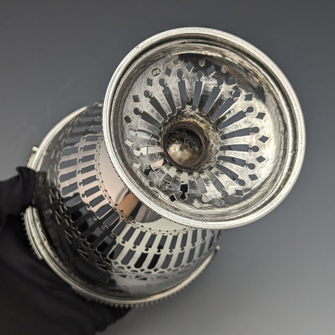 1782 British Antique Georgian Sterling Silver Sugar Basket 190g Robert Hennel