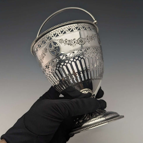 1782年 英国アンティーク ジョージアン 純銀製 シュガーバスケット 190g Robert Hennel