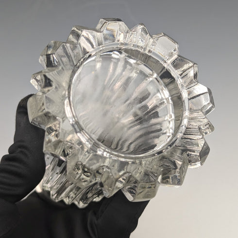 1906 British Antique Cut Glass Condiment Condiment Sterling Silver Lid WW Harrison