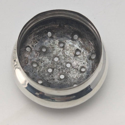 1906 British Antique Cut Glass Condiment Condiment Sterling Silver Lid WW Harrison