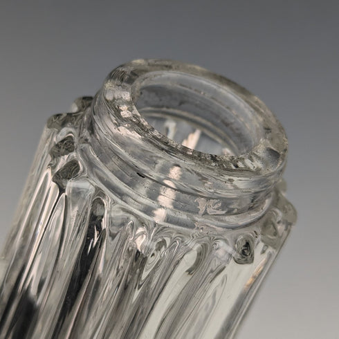 1906 British Antique Cut Glass Condiment Condiment Sterling Silver Lid WW Harrison