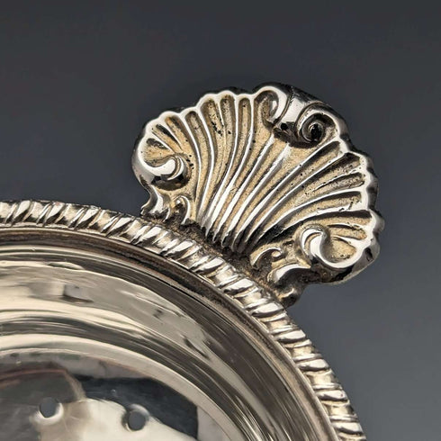 British Vintage Silver Plated Tea Strainer with Wooden Handle