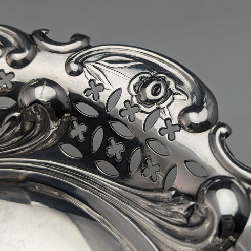 1895 年英國古董純銀一對乾糖果盤 128 克 William Hutton