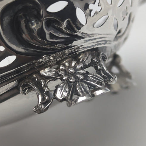 1895 年英國古董純銀一對乾糖果盤 128 克 William Hutton