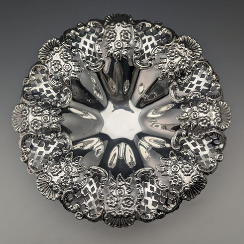 1901 年英國古董純銀高腳盤 182 克 William Davenport