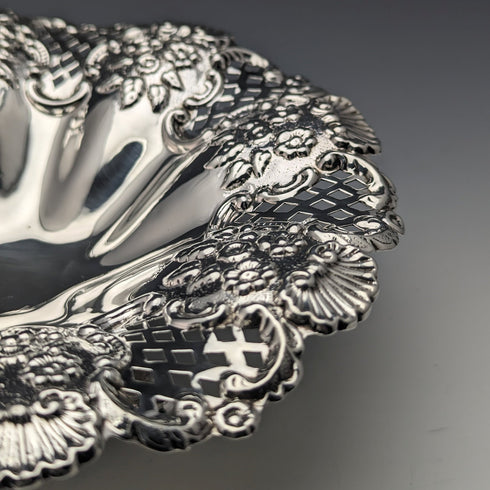 1901 年英國古董純銀高腳盤 182 克 William Davenport