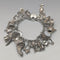 British vintage silver charm bracelet 100g