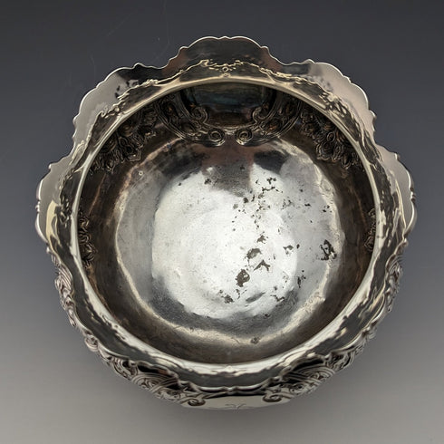 1900 British Antique Sterling Silver Rose Bowl 367g Fattorini & Sons