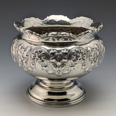1900 British Antique Sterling Silver Rose Bowl 367g Fattorini & Sons
