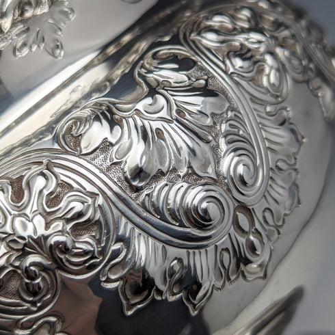 1900 British Antique Sterling Silver Rose Bowl 367g Fattorini & Sons