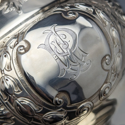 1900年 英国アンティーク 純銀製 ローズ・ボウル 367g Fattorini & Sons