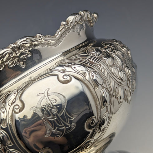 1900 British Antique Sterling Silver Rose Bowl 367g Fattorini & Sons