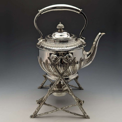 1900年頃 英国アンティーク シルバープレート製 ケトル&バーナースタンドセット Walker & Hall