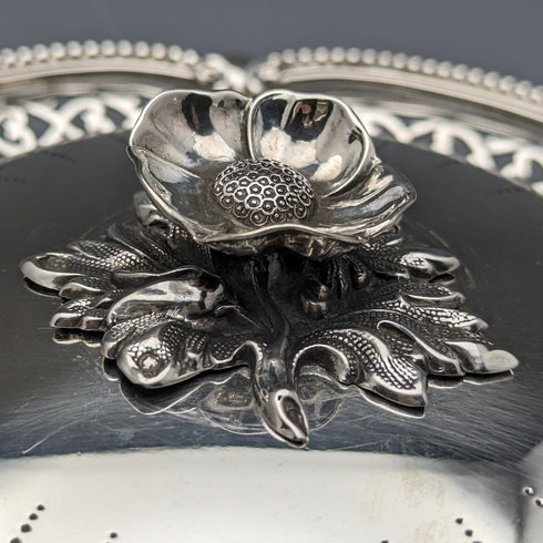 1866 年英國古董純銀帶蓋黃油盤 300 克亨利威爾金森