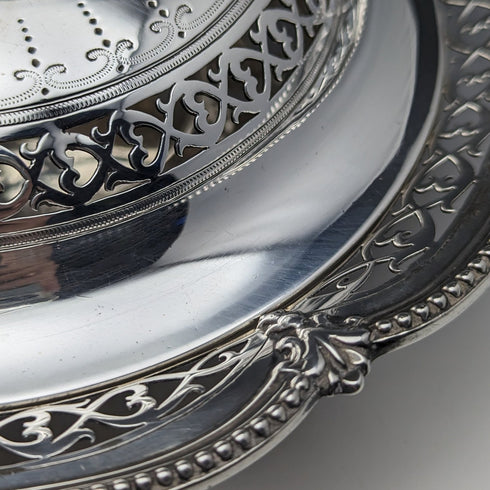 1866 年英國古董純銀帶蓋黃油盤 300 克亨利威爾金森