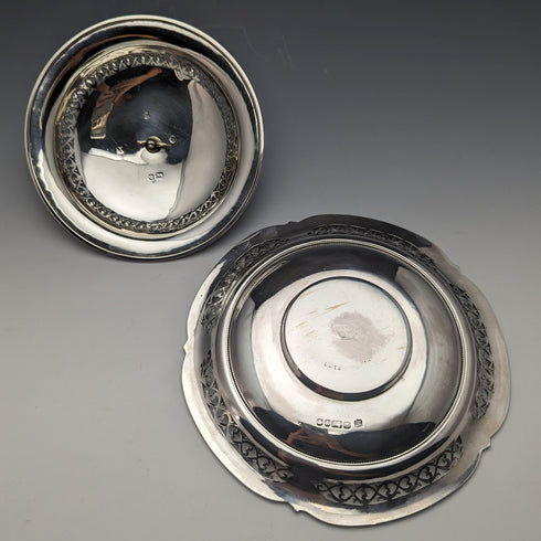 1866 年英國古董純銀帶蓋黃油盤 300 克亨利威爾金森