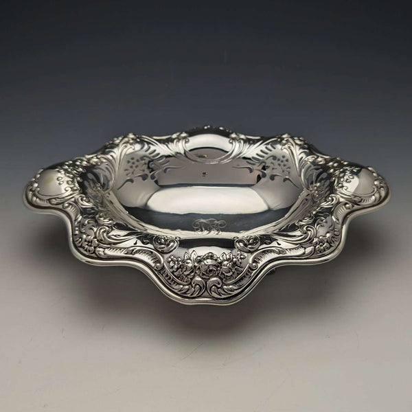 1895年頃 米国アンティーク 純銀製 脚付きディッシュ 215g Gorham