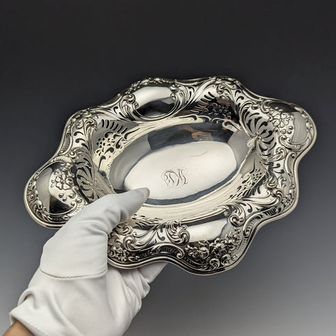 約 1895 年美國古董純銀高腳盤 215 克 Gorham